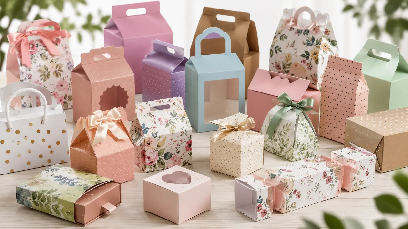 Coleção de embalagens personalizadas organizadas de forma elegante